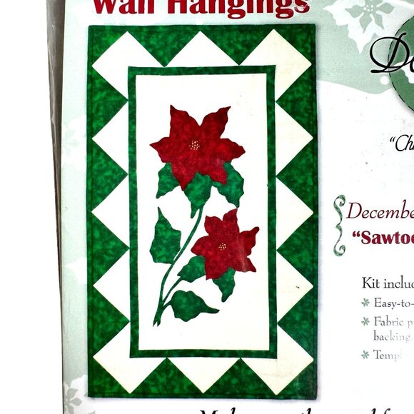 NEW Learn to Quilt Wall Hangings Quilting Kit Christmas Flower Sawtooth Border - Picture 1 of 8